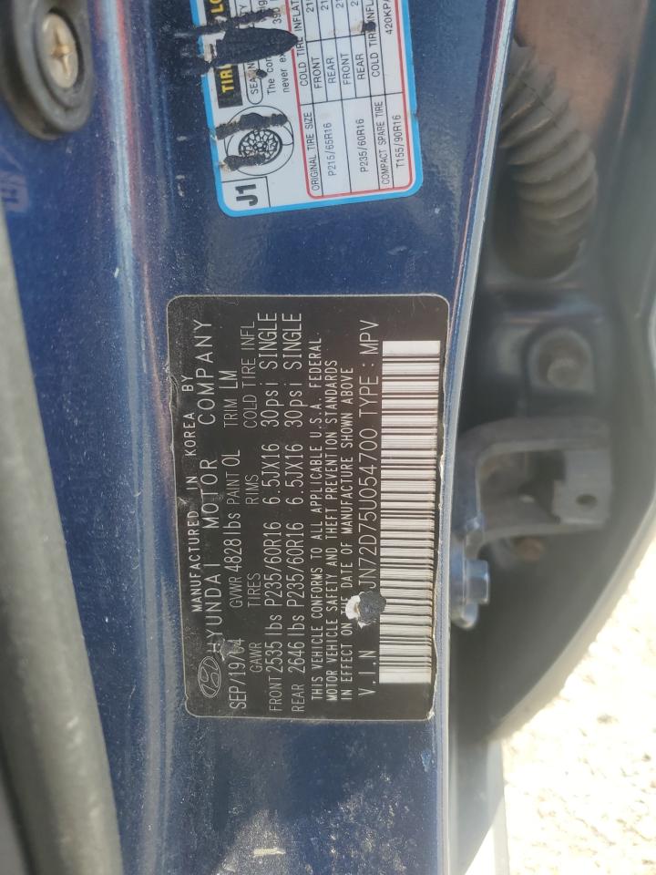 2005 Hyundai Tucson Gls VIN: KM8JN72D75U054700 Lot: 67617205