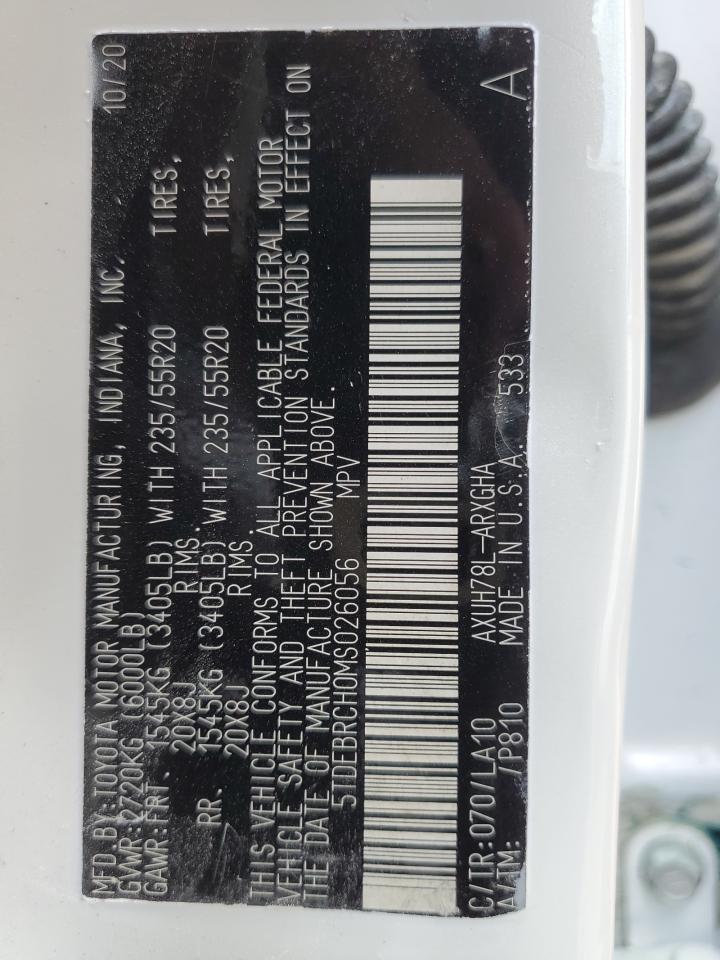 5TDEBRCH0MS026056 2021 Toyota Highlander Hybrid Platinum