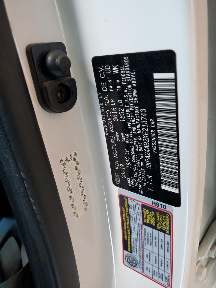 2019 Kia Rio S VIN: 3KPA24AB2KE213743 Lot: 69549695