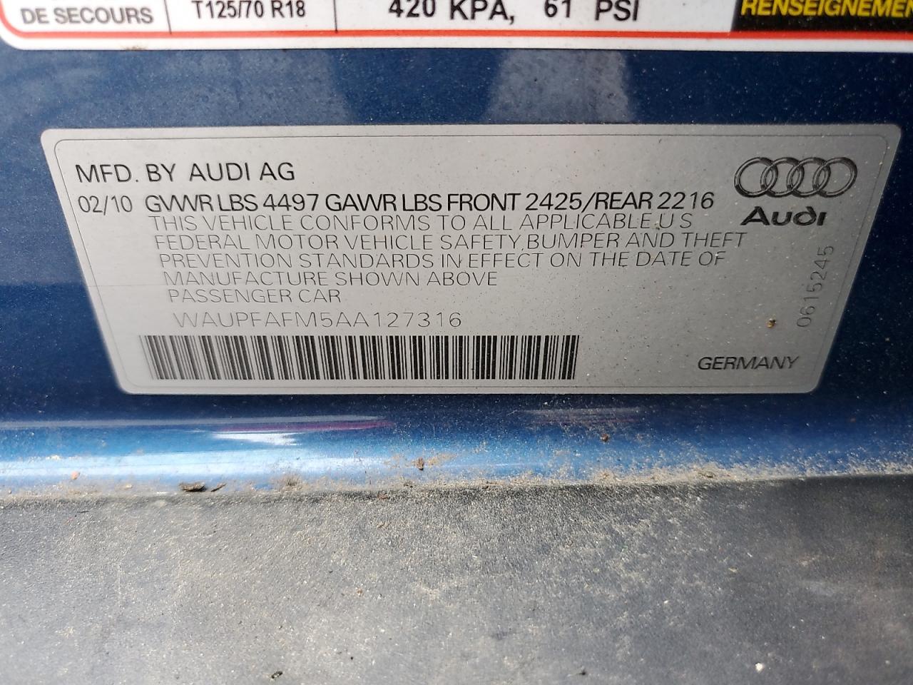 2010 Audi A3 Premium Plus VIN: WAUPFAFM5AA127316 Lot: 68523685