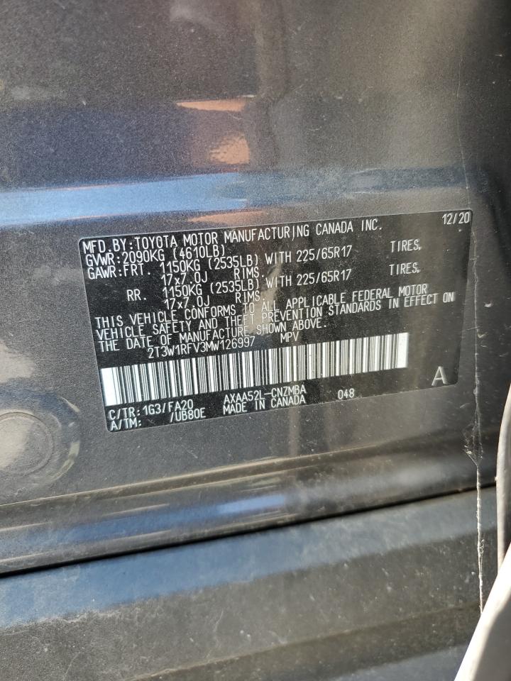 2021 Toyota Rav4 Xle VIN: 2T3W1RFV3MW126997 Lot: 69405475