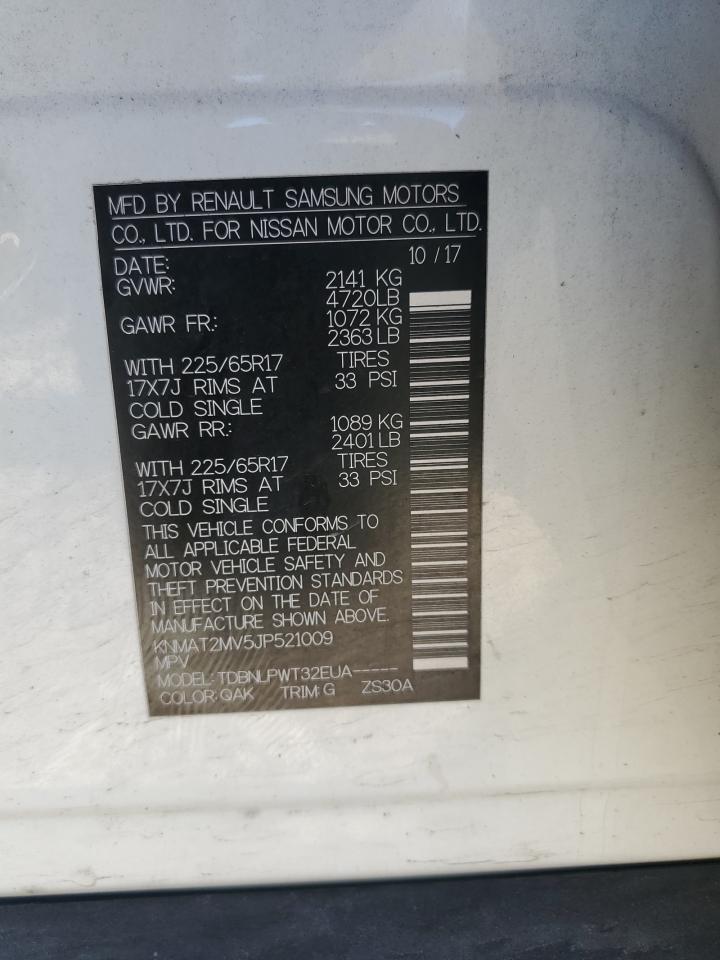 2018 Nissan Rogue S VIN: KNMAT2MV5JP521009 Lot: 69617365