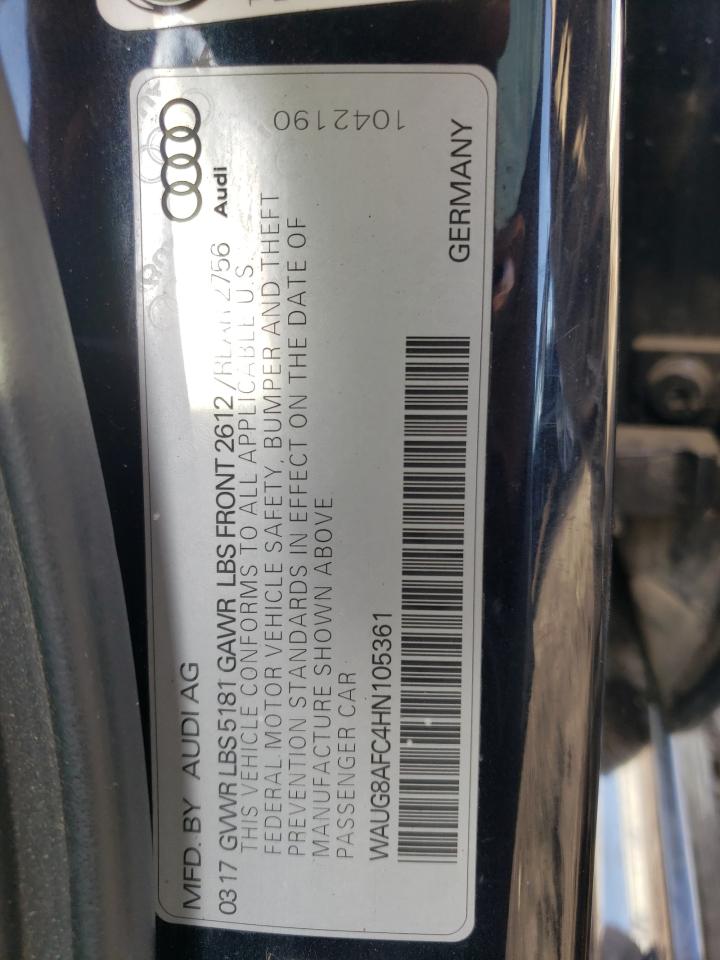 2017 Audi A6 Premium Plus VIN: WAUG8AFC4HN105361 Lot: 70750865