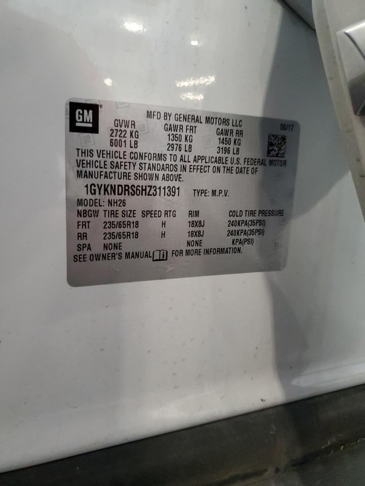 2017 Cadillac Xt5 Luxury VIN: 1GYKNDRS6HZ311391 Lot: 68071225