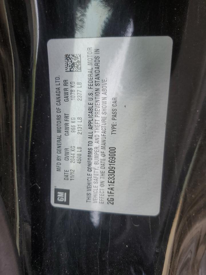 2013 Chevrolet Camaro Ls VIN: 2G1FA1E33D9169000 Lot: 68897315