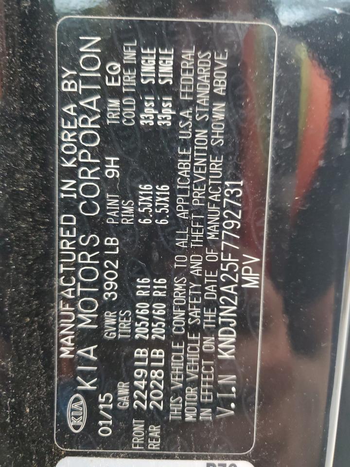 2015 Kia Soul VIN: KNDJN2A25F7792731 Lot: 70501255