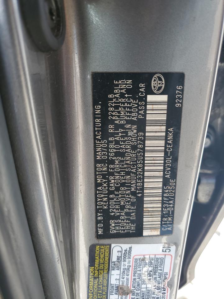 2005 Toyota Camry Le VIN: 4T1BE32K85U578739 Lot: 71085955