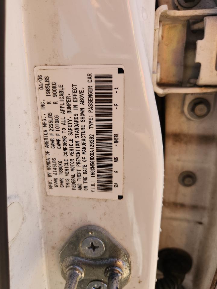 2006 Honda Accord Ex VIN: 1HGCM568X6A129282 Lot: 71073745