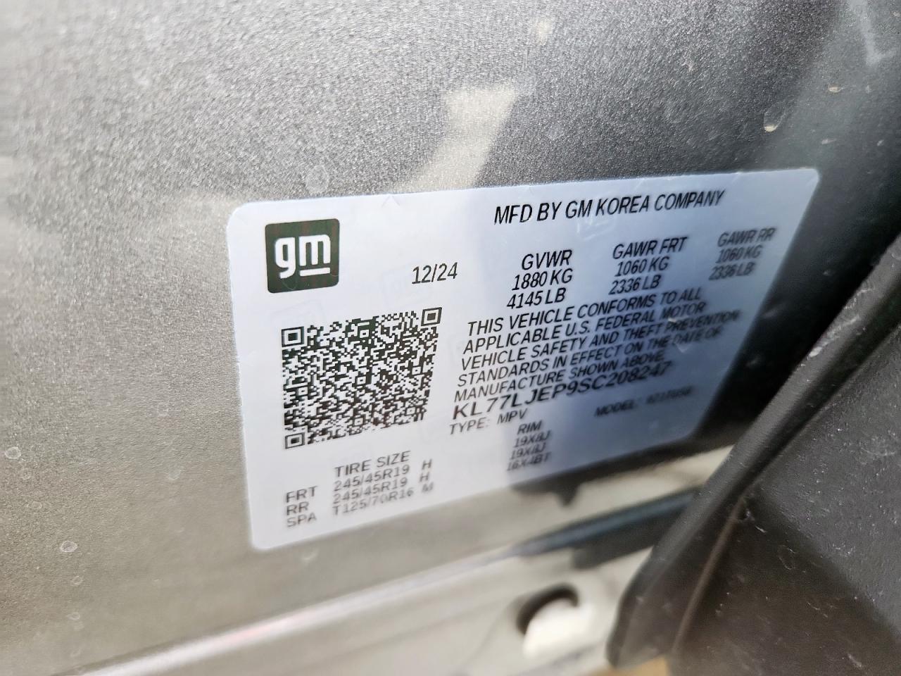 2025 Chevrolet Trax 2Rs VIN: KL77LJEP9SC208247 Lot: 67599615