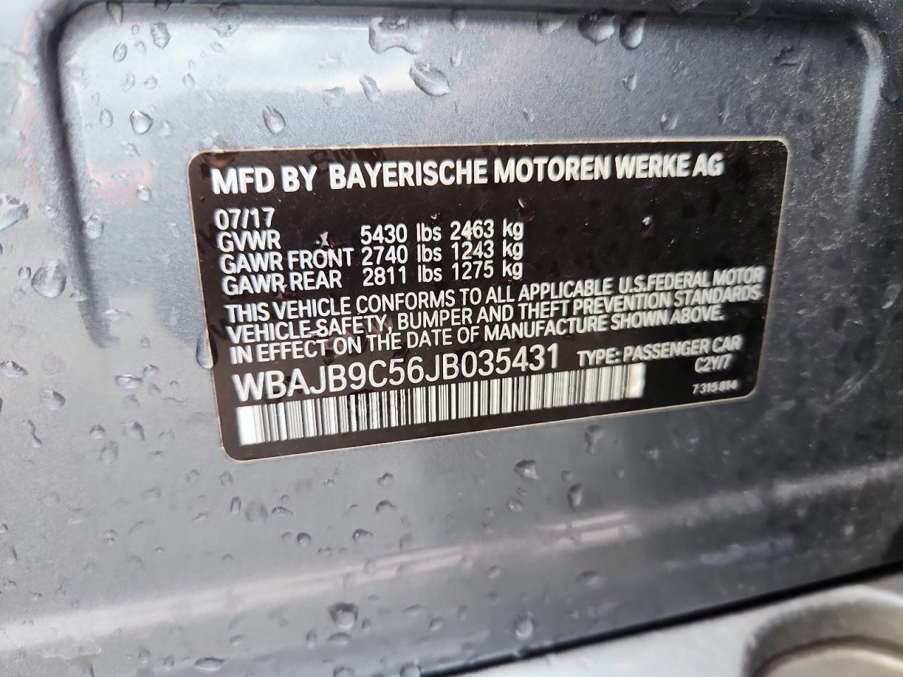 2018 BMW M550Xi VIN: WBAJB9C56JB035431 Lot: 69447415