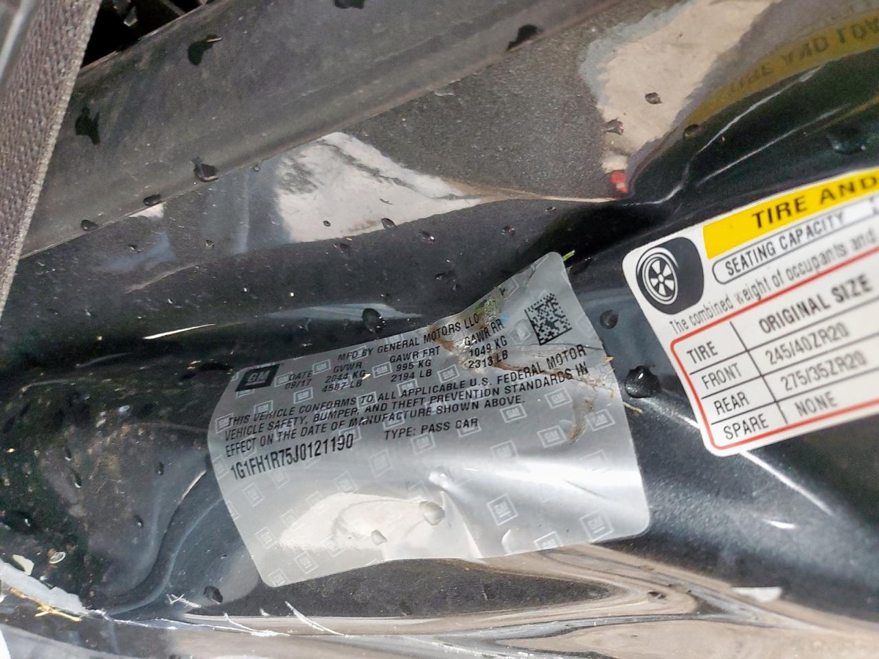 2018 Chevrolet Camaro Ss VIN: 1G1FH1R75J0121190 Lot: 69591825