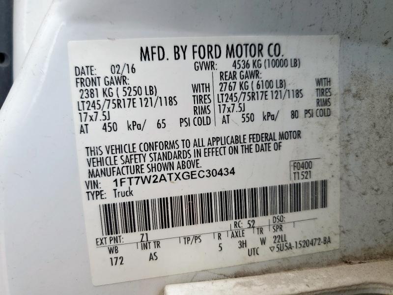 2016 FORD F250 SUPER DUTY