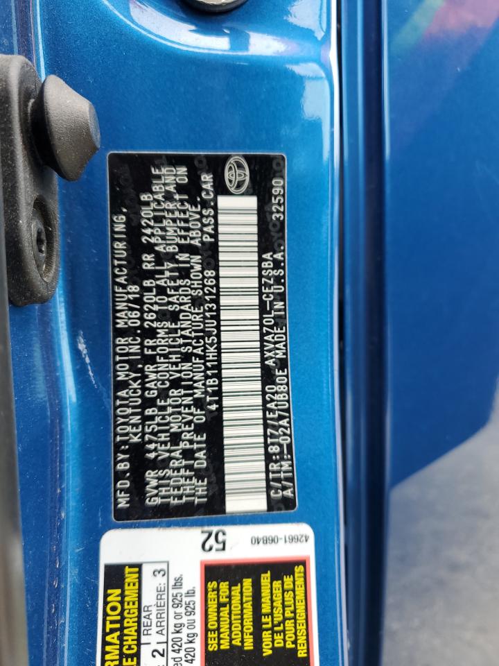 4T1B11HK5JU131268 2018 Toyota Camry L