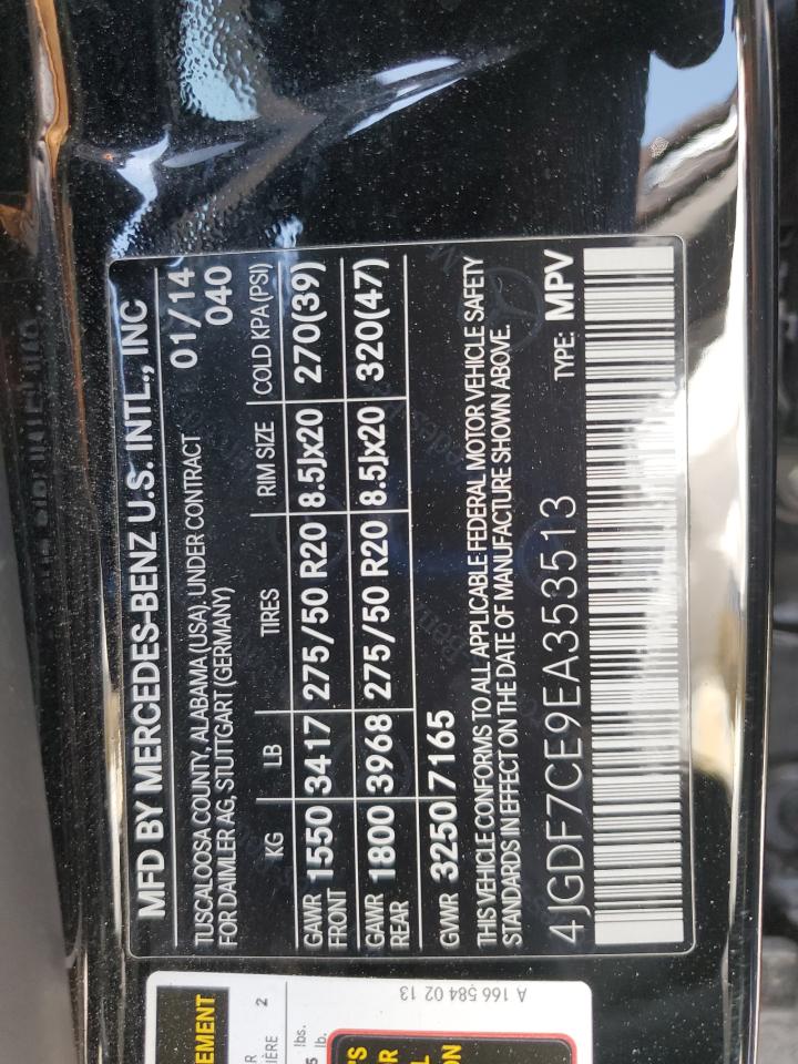 2014 Mercedes-Benz Gl 450 4Matic VIN: 4JGDF7CE9EA353513 Lot: 69138295