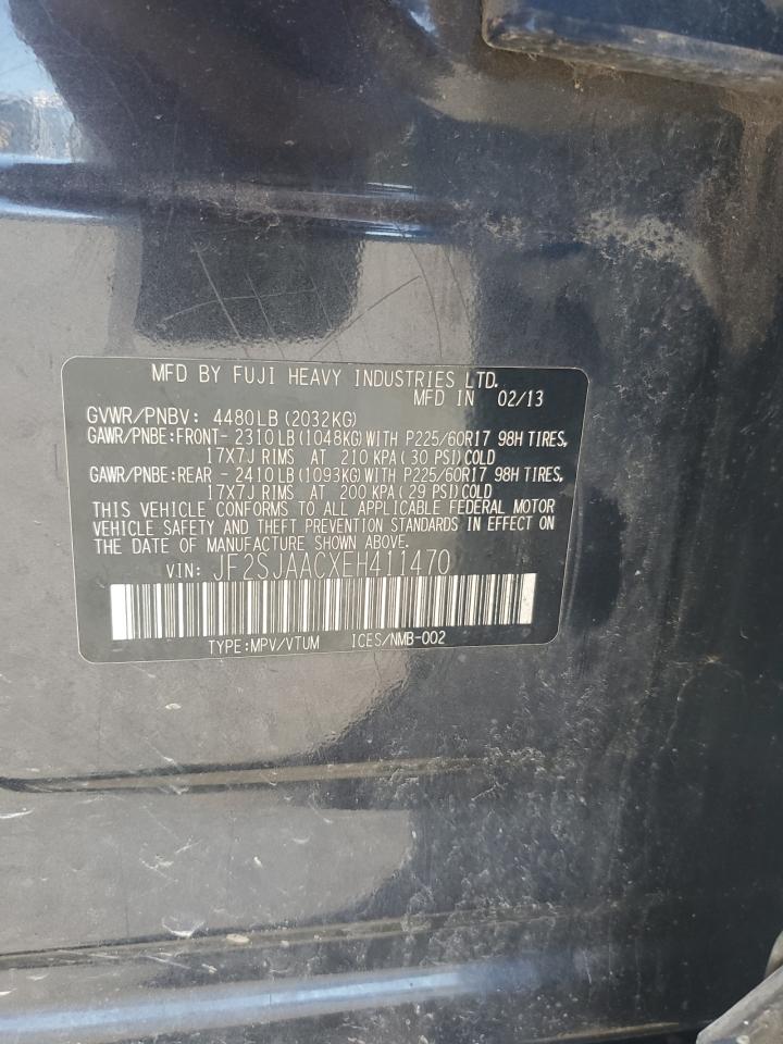 2014 Subaru Forester 2.5I VIN: JF2SJAACXEH411470 Lot: 70440705