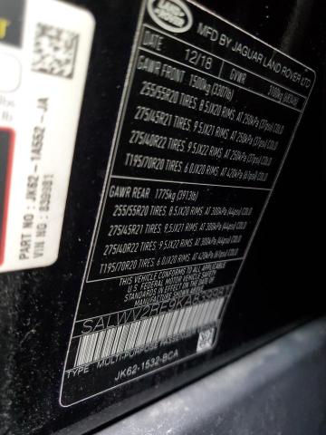 2019 LAND ROVER RANGE ROVER SPORT SUPERCHARGED AUTOBIOGRAPHY  