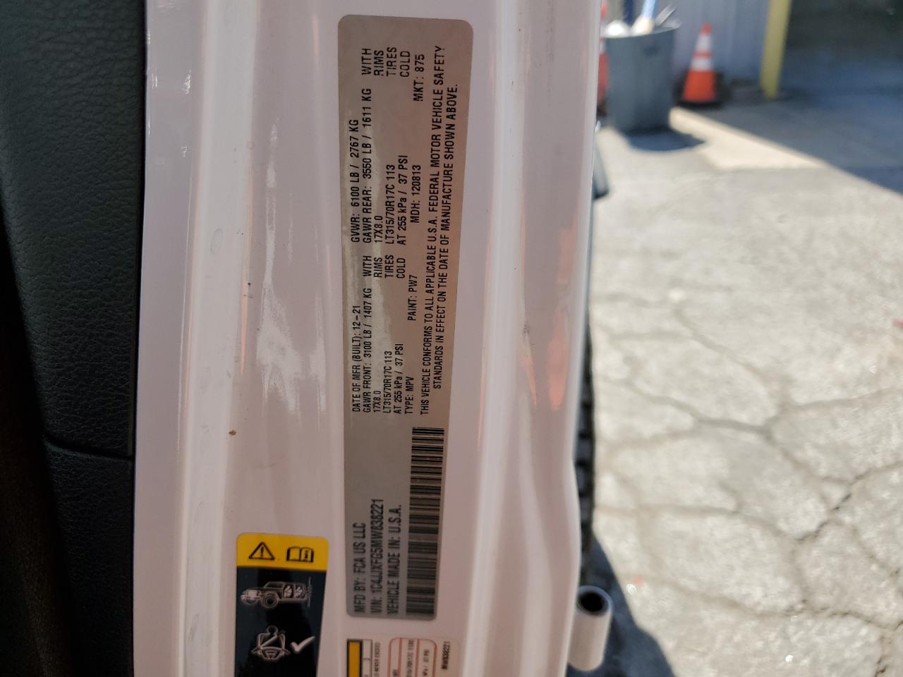 2021 Jeep Wrangler Unlimited Rubicon VIN: 1C4JJXFG5MW838221 Lot: 70518315