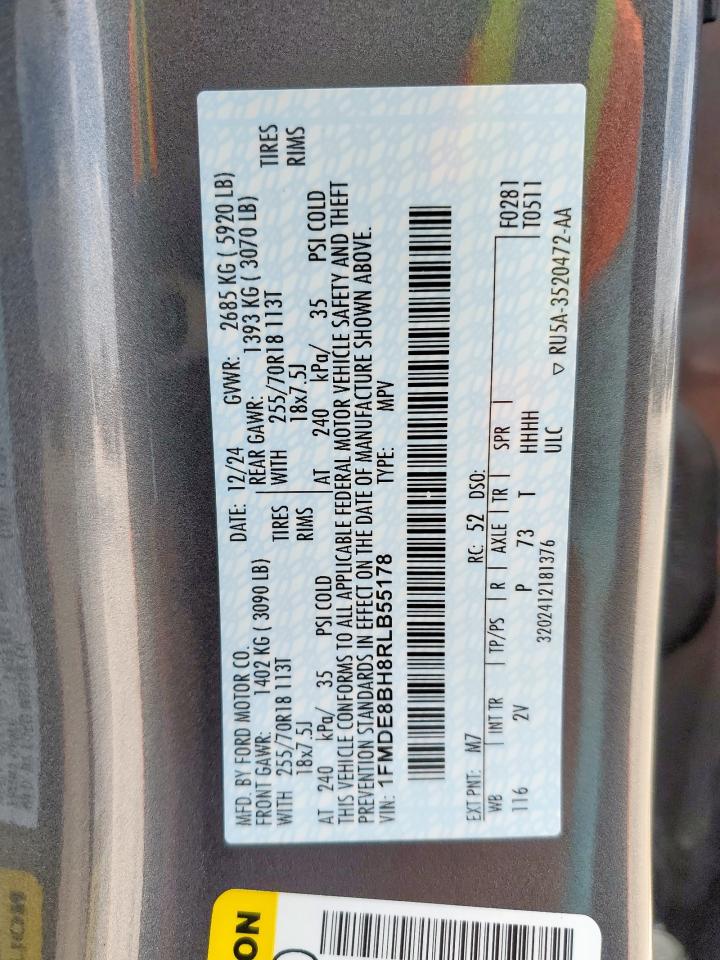 2024 Ford Bronco Outer Banks VIN: 1FMDE8BH8RLB55178 Lot: 70995105