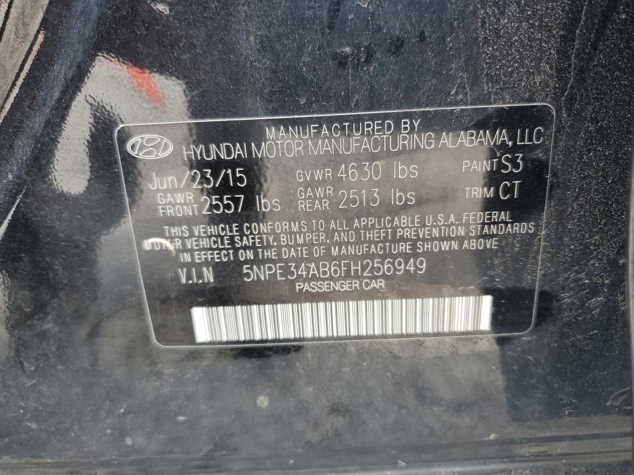 2015 Hyundai Sonata Sport VIN: 5NPE34AB6FH256949 Lot: 69292075