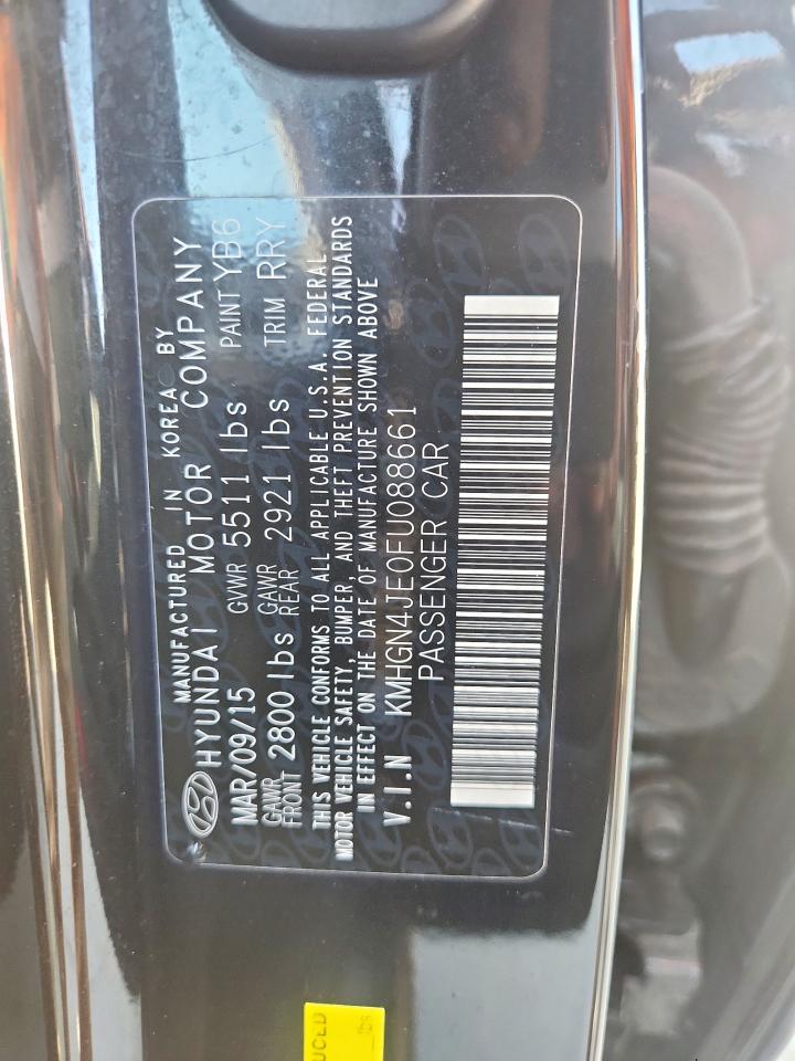 2015 Hyundai Genesis 3.8L VIN: KMHGN4JE0FU088661 Lot: 69139555