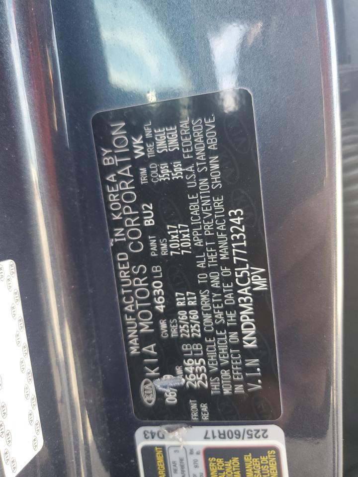 2020 Kia Sportage Lx VIN: KNDPM3AC5L7713243 Lot: 68742475