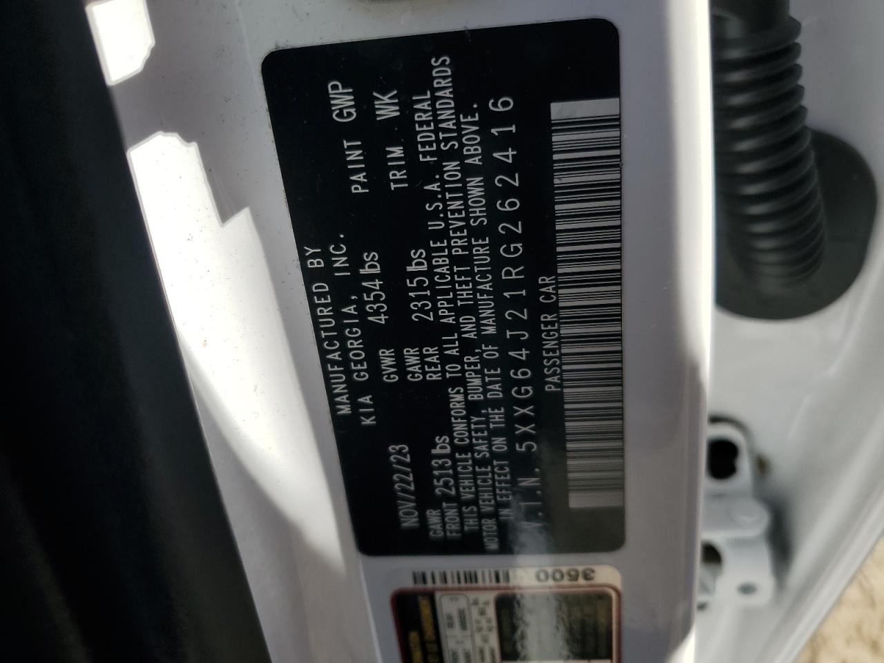 2024 Kia K5 Gt Line VIN: 5XXG64J21RG262416 Lot: 70182725