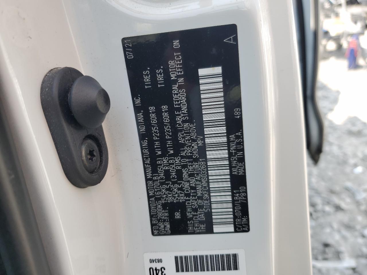 2021 Toyota Sienna Limited VIN: 5TDESKFCXMS032681 Lot: 67422485