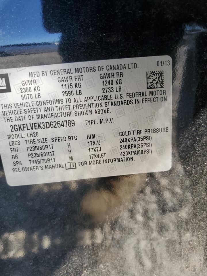 2013 GMC Terrain Slt VIN: 2GKFLVEK3D6264789 Lot: 70929785