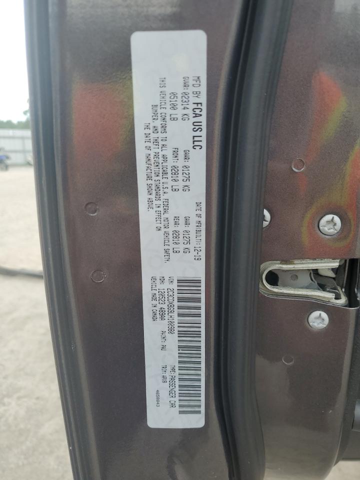 2020 Dodge Charger Sxt VIN: 2C3CDXBG9LH100980 Lot: 68305555