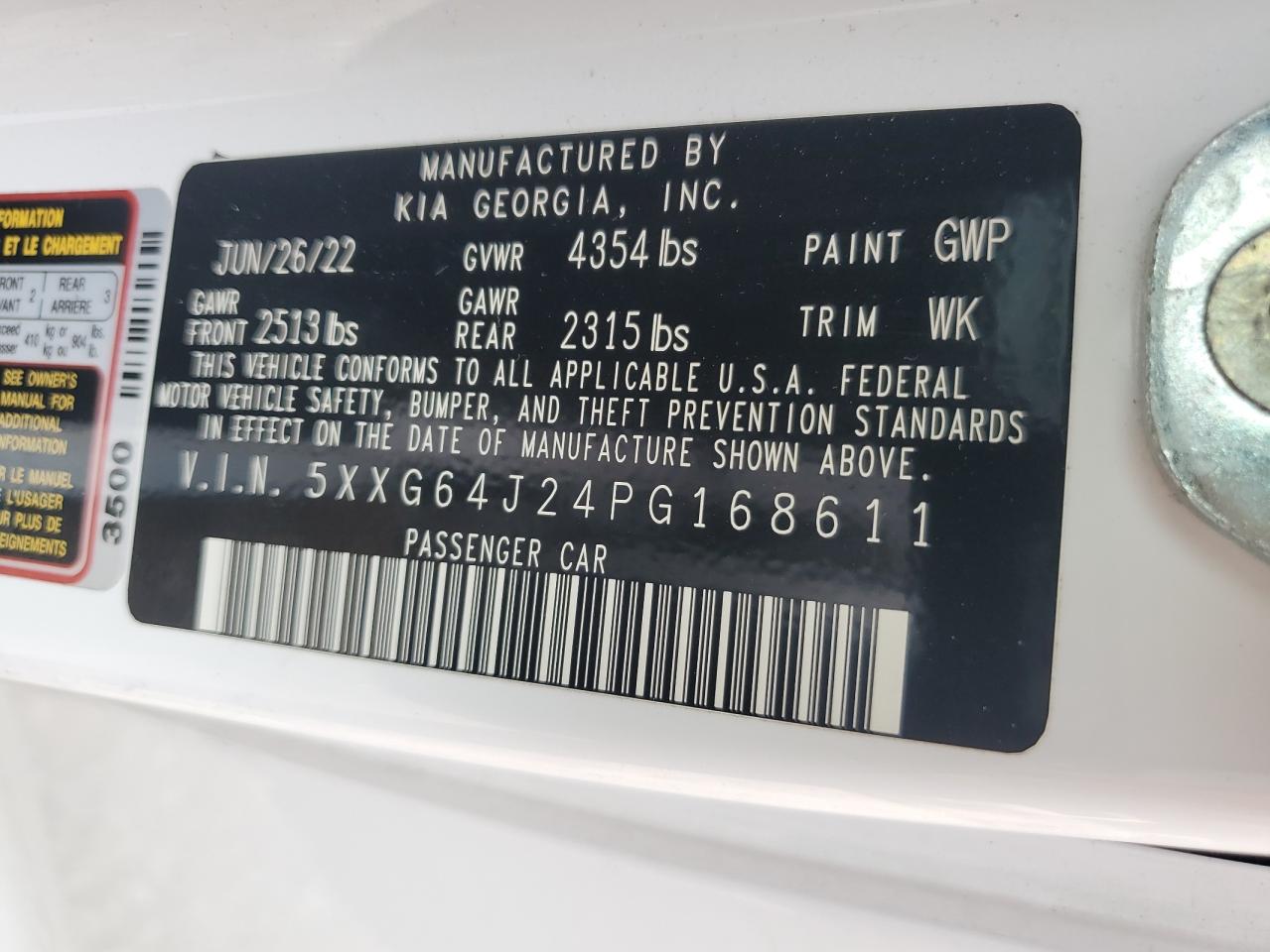 2023 Kia K5 Gt Line VIN: 5XXG64J24PG168611 Lot: 67523545