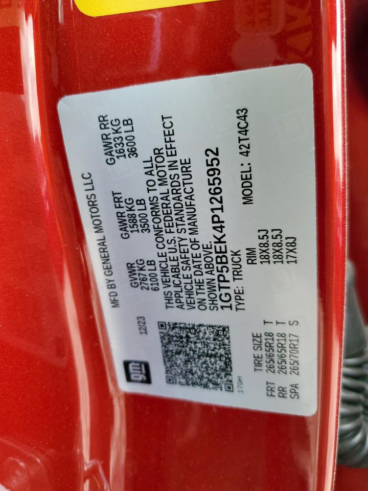 2023 GMC Canyon Elevation VIN: 1GTP5BEK4P1265952 Lot: 70415395