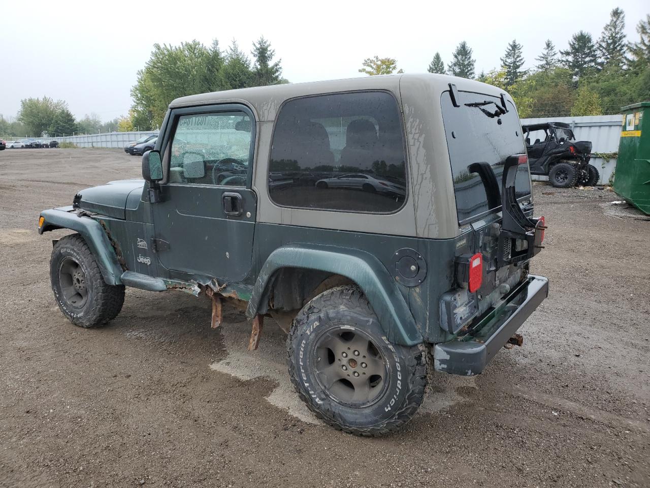 2003 Jeep Wrangler / Tj Sahara green sedan gas 1J4FA59S03P332230 photo #3