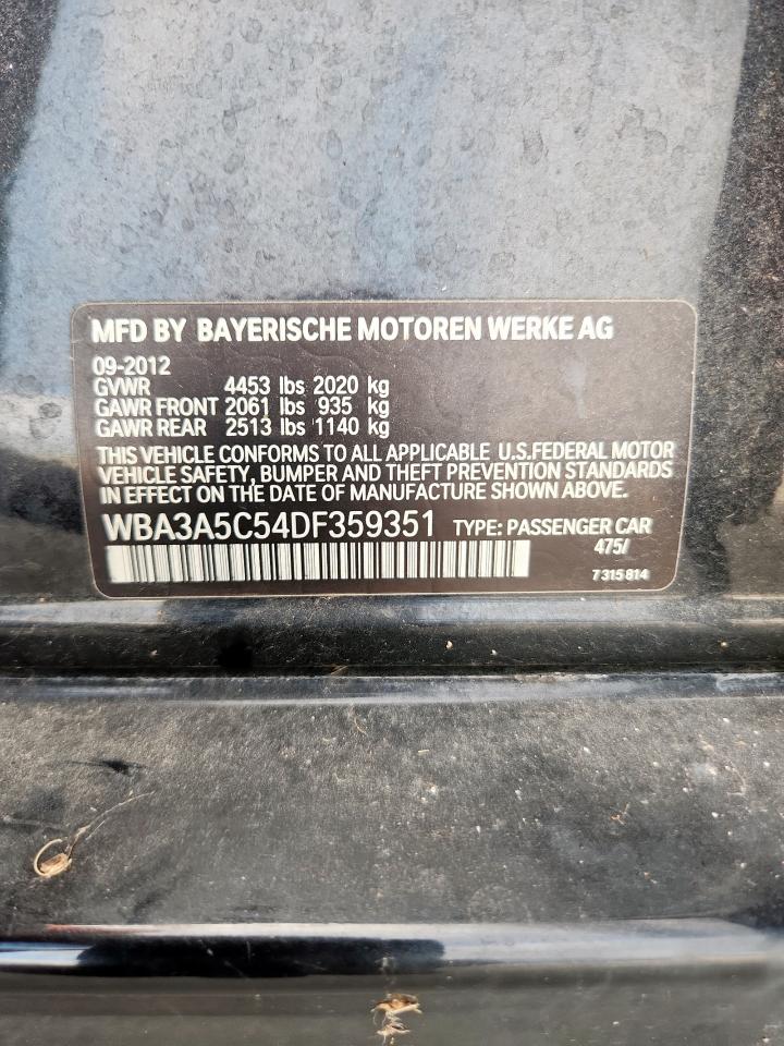 2013 BMW 328 I VIN: WBA3A5C54DF359351 Lot: 69611425