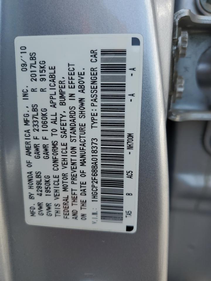 2011 Honda Accord Se VIN: 1HGCP2F68BA018373 Lot: 69146555