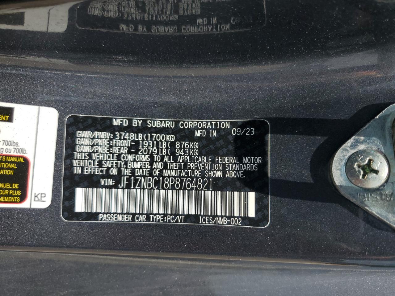 2023 Toyota Gr 86 VIN: JF1ZNBC18P8764821 Lot: 68478445