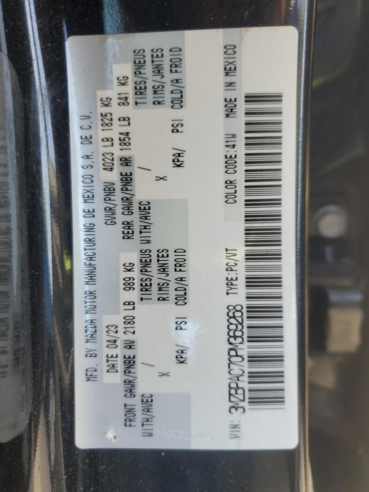 2023 Mazda 3 Preferred VIN: 3MZBPAC70PM369268 Lot: 69209755