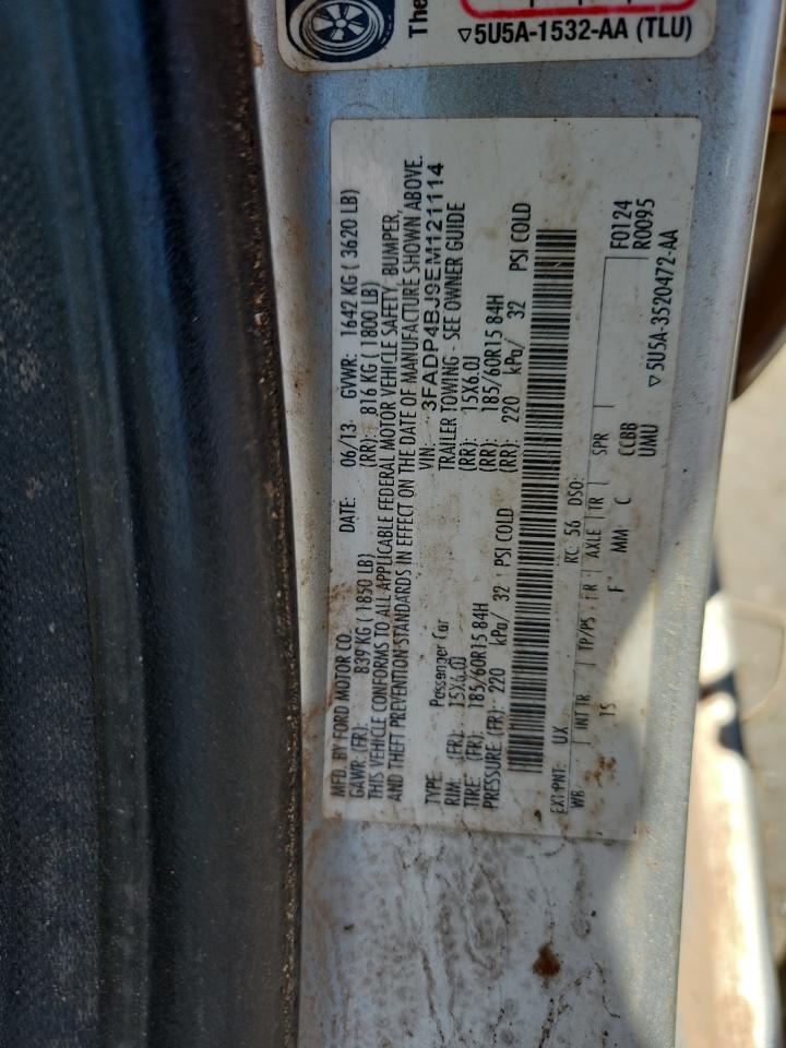 2014 Ford Fiesta Se VIN: 3FADP4BJ9EM121114 Lot: 67638925