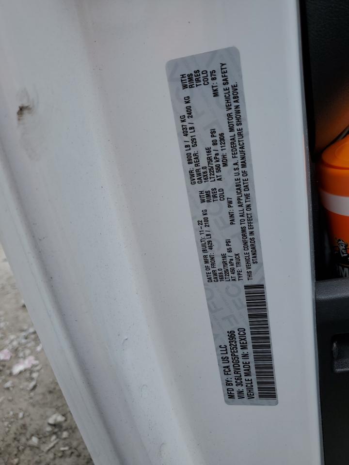 2023 Ram Promaster 2500 2500 High VIN: 3C6LRVDG5PE523966 Lot: 67638535