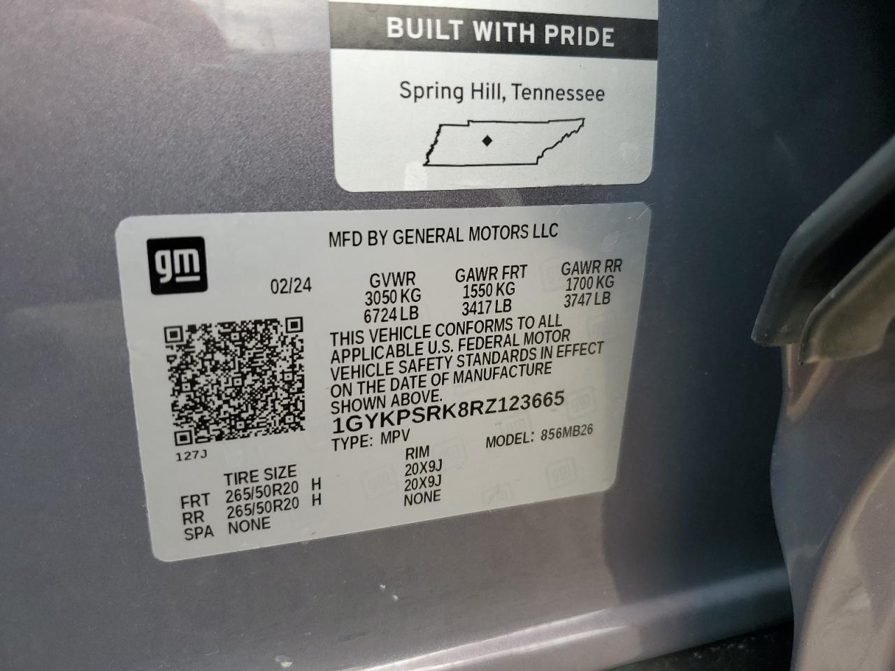 2024 Cadillac Lyriq Luxury VIN: 1GYKPSRK8RZ123665 Lot: 66304005