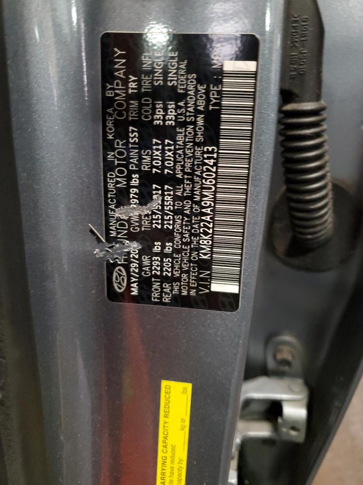 2021 Hyundai Kona Sel VIN: KM8K22AA9MU602413 Lot: 67534245