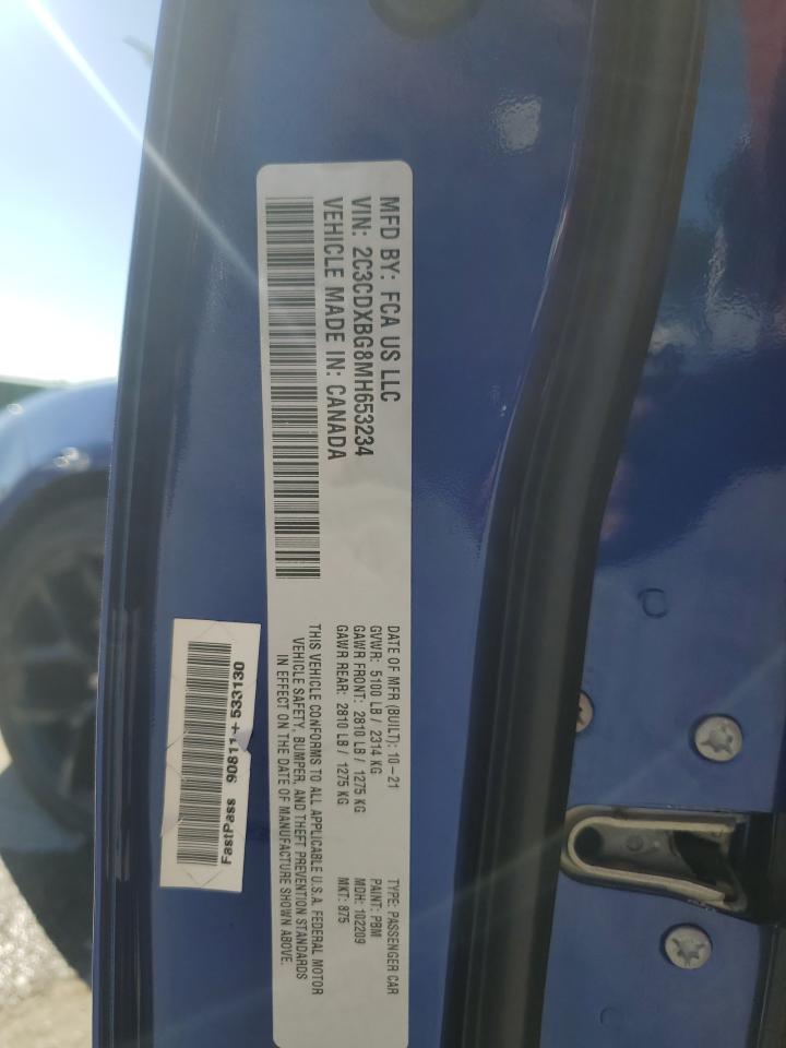 2021 Dodge Charger Sxt VIN: 2C3CDXBG8MH653234 Lot: 70309745