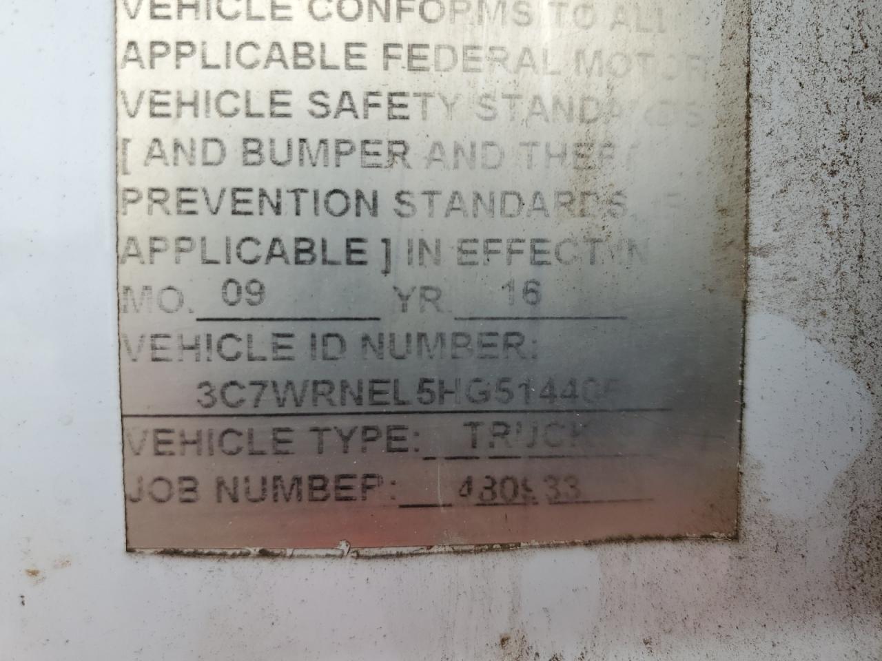 2017 Ram 5500 VIN: 3C7WRNEL5HG514405 Lot: 67308865
