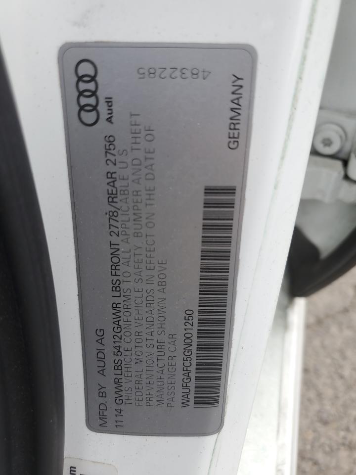 2016 Audi A6 Premium Plus VIN: WAUFGAFC5GN001250 Lot: 70085525