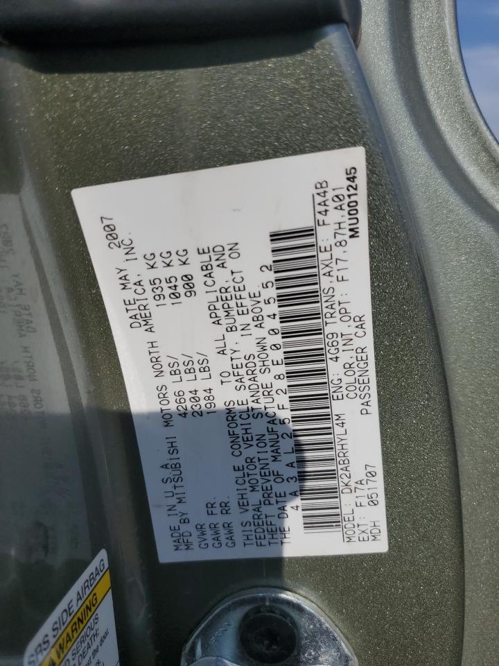 2008 Mitsubishi Eclipse Spyder Gs VIN: 4A3AL25F28E004552 Lot: 67655295