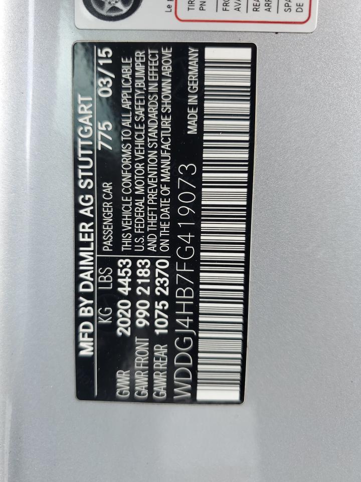 2015 Mercedes-Benz C 250 VIN: WDDGJ4HB7FG419073 Lot: 70537265