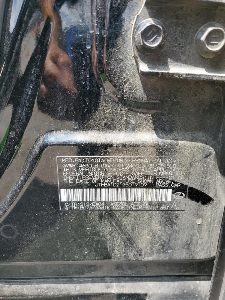 2016 Lexus Is 200T VIN: JTHBA1D21G5019109 Lot: 66570885