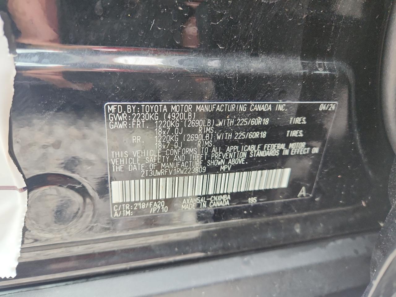 2024 Toyota Rav4 Woodland Edition VIN: 2T3UWRFV1RW223809 Lot: 69262265
