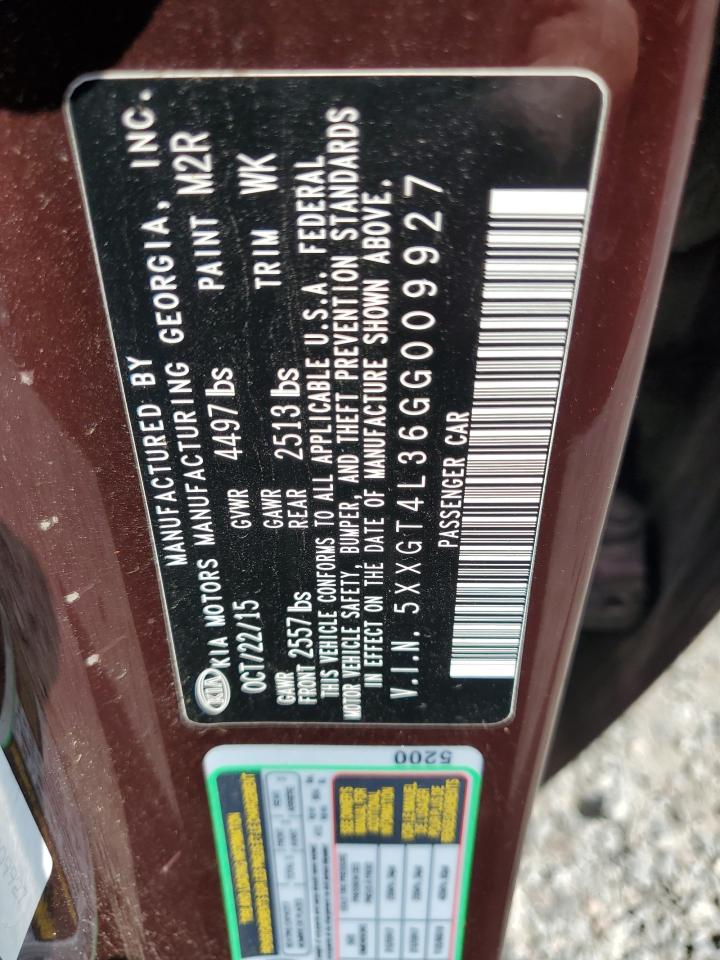 2016 Kia Optima Lx VIN: 5XXGT4L36GG009927 Lot: 70035745