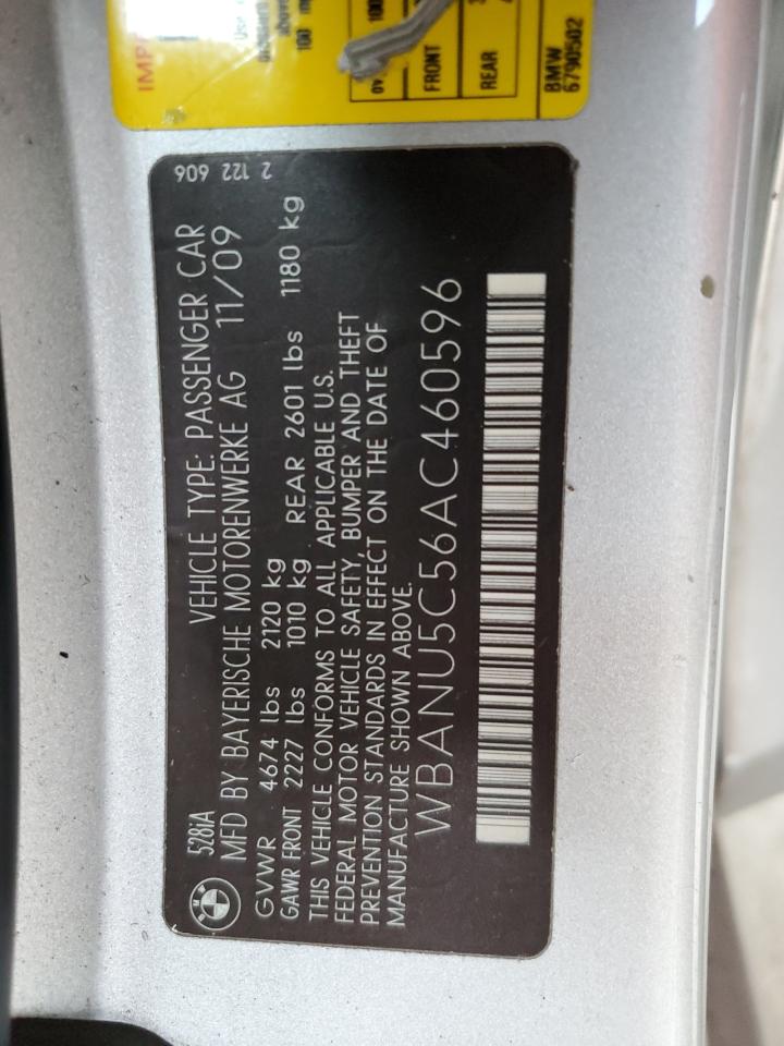 2010 BMW 528 I VIN: WBANU5C56AC60596 Lot: 69789525