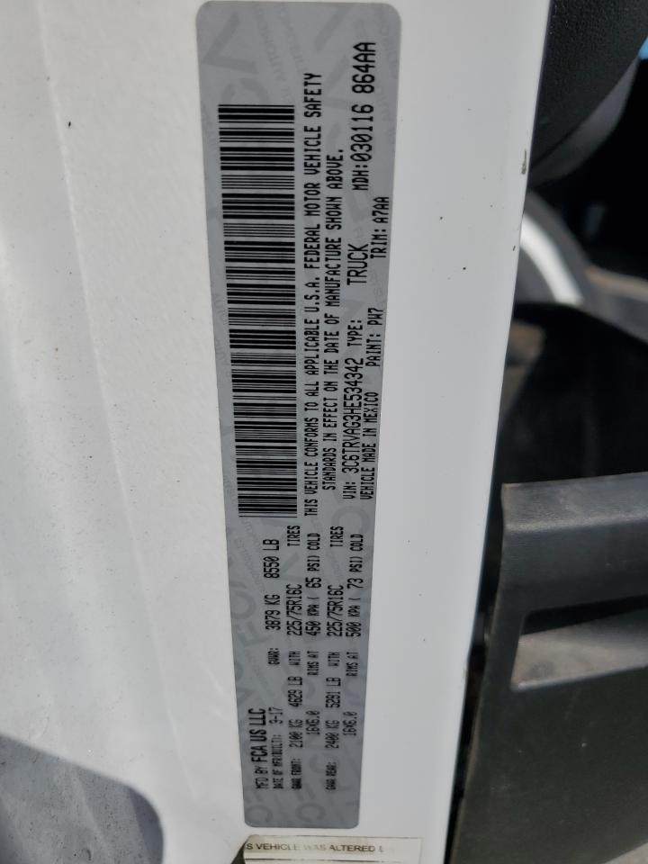 2017 Ram Promaster 1500 1500 Standard VIN: 3C6TRVAG3HE534342 Lot: 70103075